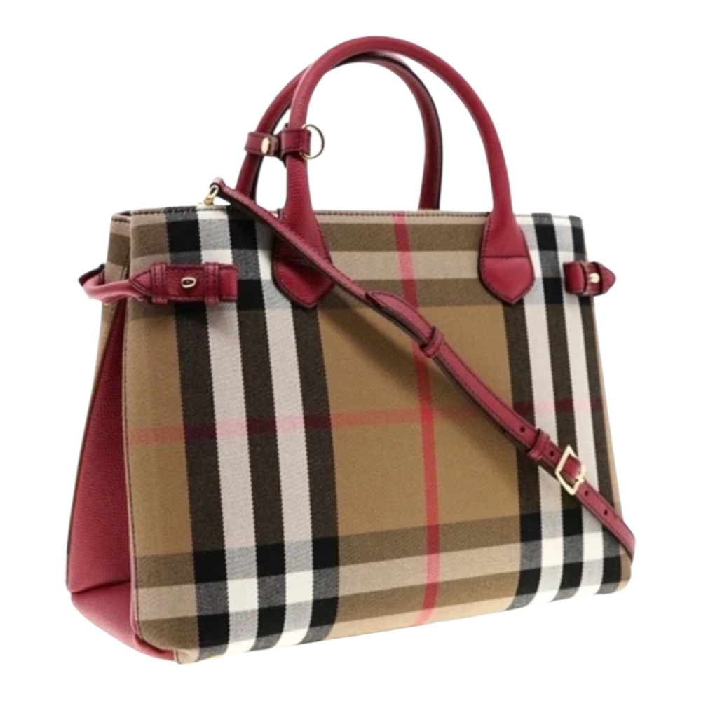 Burberry Medium Banner House Check Canvas Tote